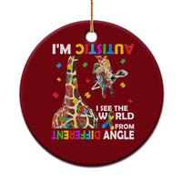 Funny I'm Autistic I See The World Form Different Angle Ceramic Ornament Puzzle Giraffe