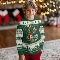 Funny I'm Autistic I See The World Form Different Angle Ugly Christmas Sweater Puzzle Giraffe