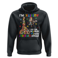 Funny I'm Autistic I See The World Form Different Angle Hoodie Puzzle Giraffe