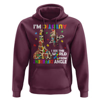 Funny I'm Autistic I See The World Form Different Angle Hoodie Puzzle Giraffe