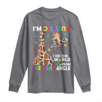Funny I'm Autistic I See The World Form Different Angle Long Sleeve Shirt Puzzle Giraffe