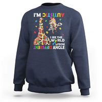Funny I'm Autistic I See The World Form Different Angle Sweatshirt Puzzle Giraffe