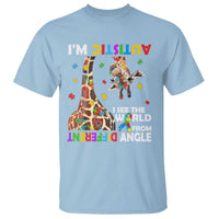 Funny I'm Autistic I See The World Form Different Angle T Shirt Puzzle Giraffe