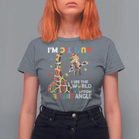 Funny I'm Autistic I See The World Form Different Angle T Shirt For Women Puzzle Giraffe