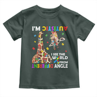 Funny I'm Autistic I See The World Form Different Angle Toddler T Shirt Puzzle Giraffe