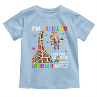 Funny I'm Autistic I See The World Form Different Angle Toddler T Shirt Puzzle Giraffe