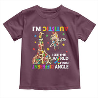 Funny I'm Autistic I See The World Form Different Angle Toddler T Shirt Puzzle Giraffe
