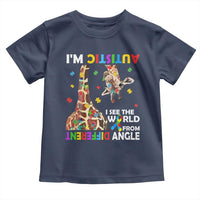 Funny I'm Autistic I See The World Form Different Angle Toddler T Shirt Puzzle Giraffe
