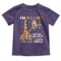 Funny I'm Autistic I See The World Form Different Angle Toddler T Shirt Puzzle Giraffe