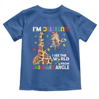 Funny I'm Autistic I See The World Form Different Angle Toddler T Shirt Puzzle Giraffe