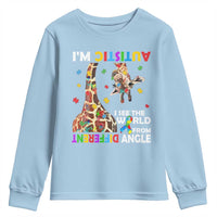 Funny I'm Autistic I See The World Form Different Angle Youth Sweatshirt Puzzle Giraffe