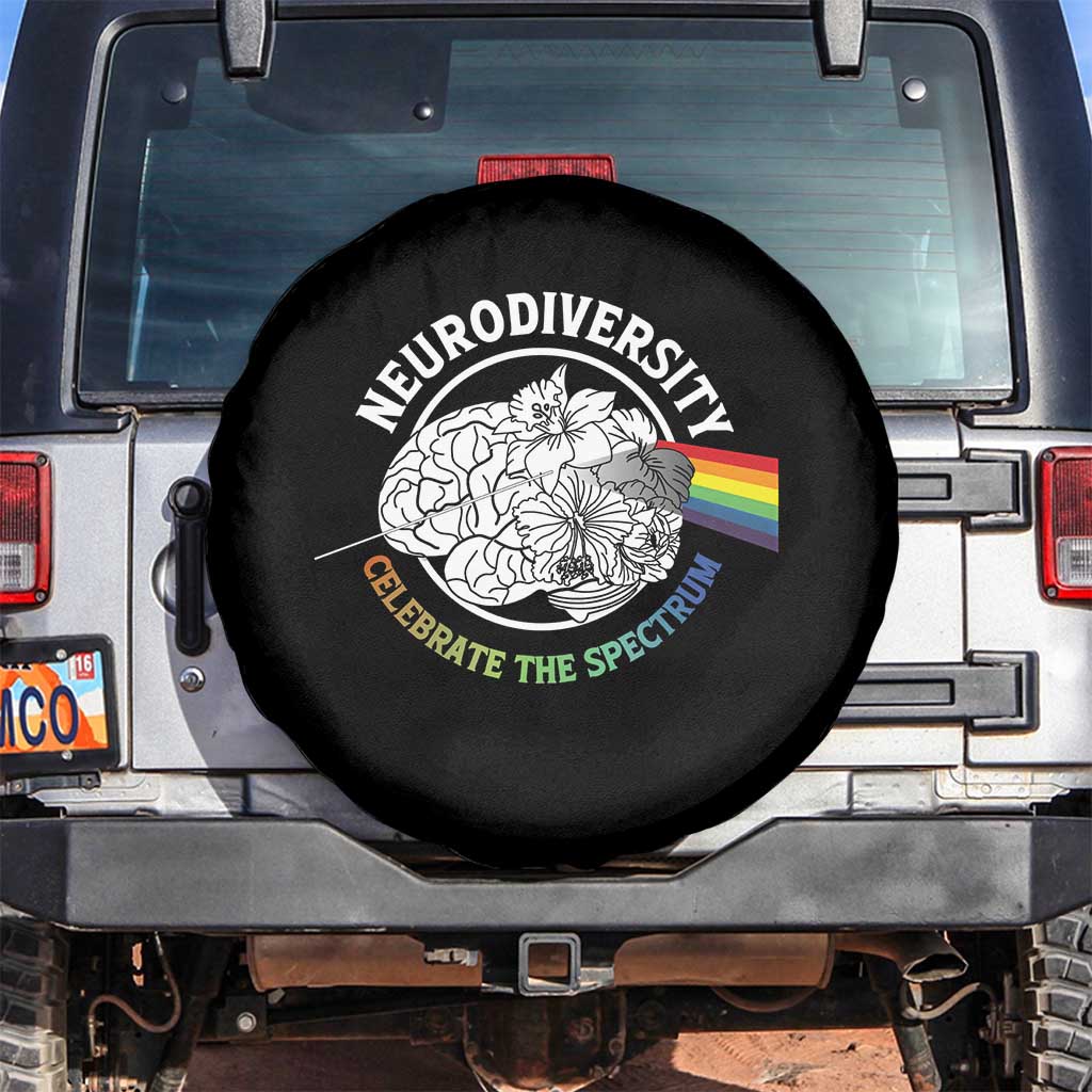Neurodiversity Celebrate The Spectrum Spare Tire Cover Brain Autism Awareness ASD ADHD