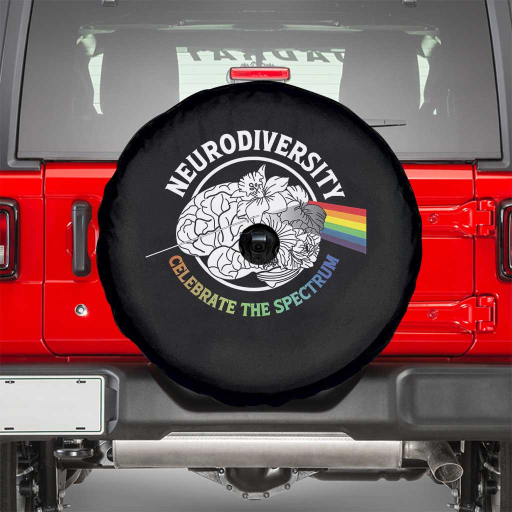 Neurodiversity Celebrate The Spectrum Spare Tire Cover Brain Autism Awareness ASD ADHD