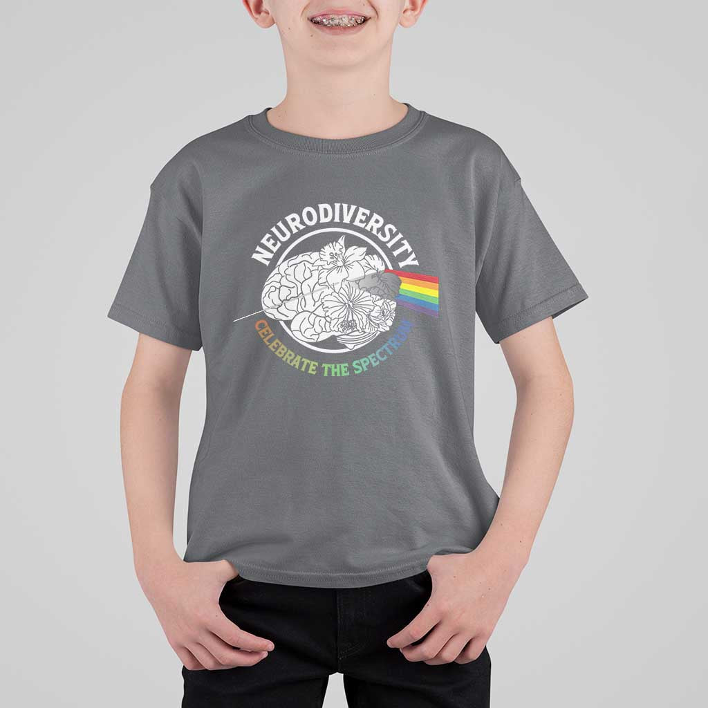 Neurodiversity Celebrate The Spectrum T Shirt For Kid Brain Autism Awareness ASD ADHD