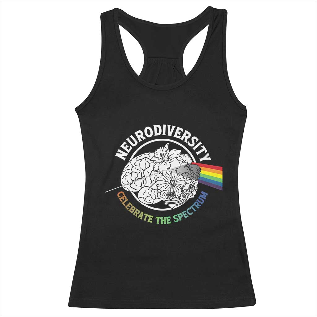 Neurodiversity Celebrate The Spectrum Racerback Tank Top Brain Autism Awareness ASD ADHD