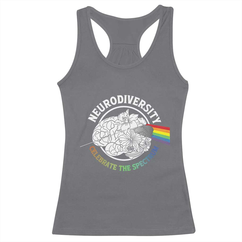 Neurodiversity Celebrate The Spectrum Racerback Tank Top Brain Autism Awareness ASD ADHD