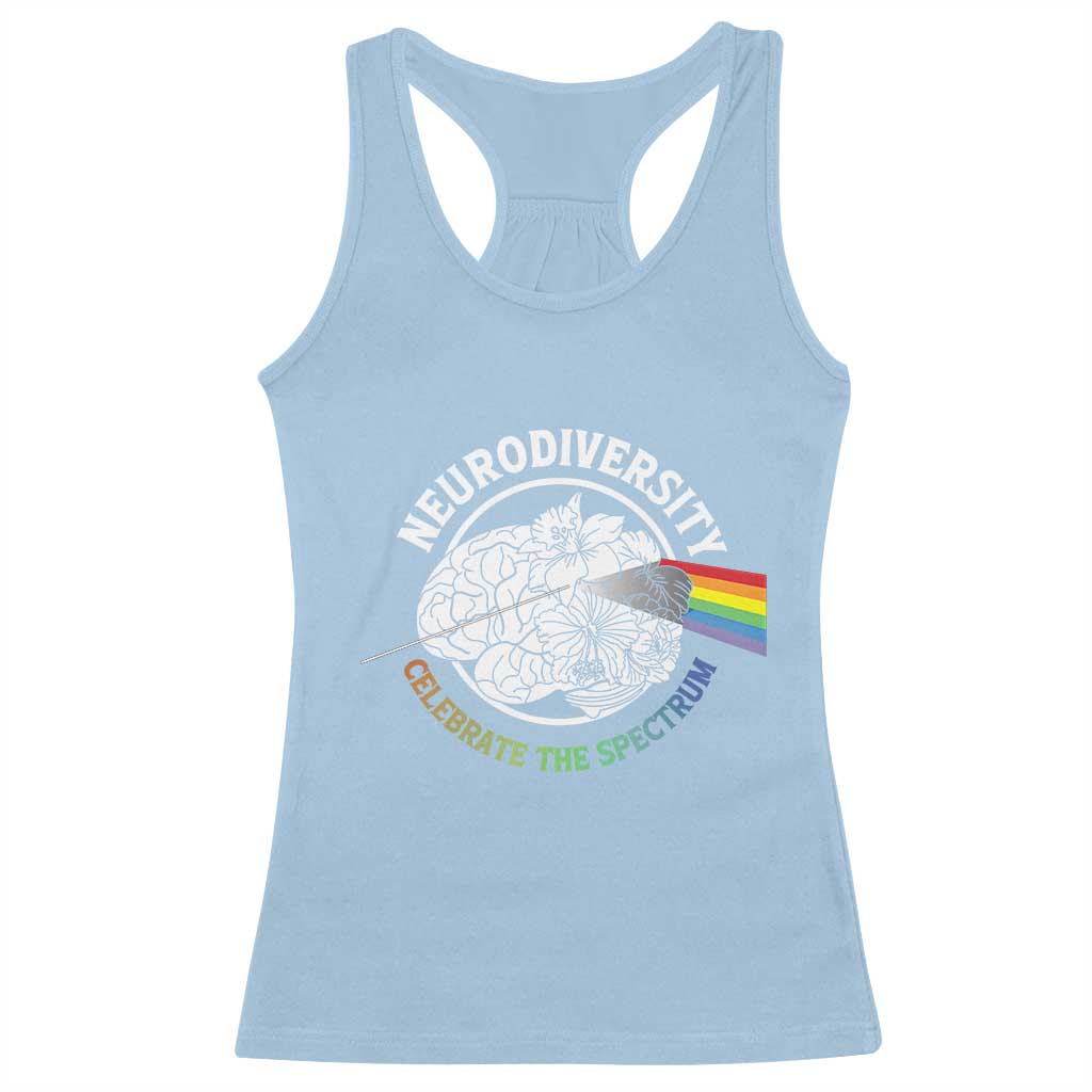 Neurodiversity Celebrate The Spectrum Racerback Tank Top Brain Autism Awareness ASD ADHD