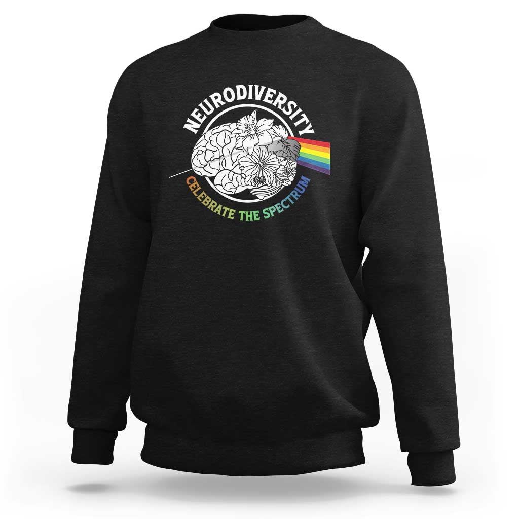 Neurodiversity Celebrate The Spectrum Sweatshirt Brain Autism Awareness ASD ADHD