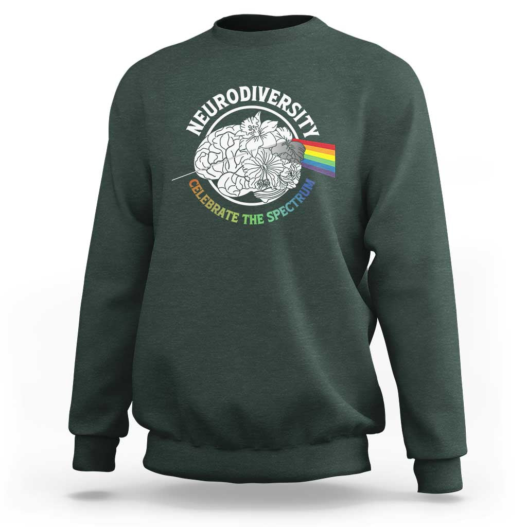 Neurodiversity Celebrate The Spectrum Sweatshirt Brain Autism Awareness ASD ADHD