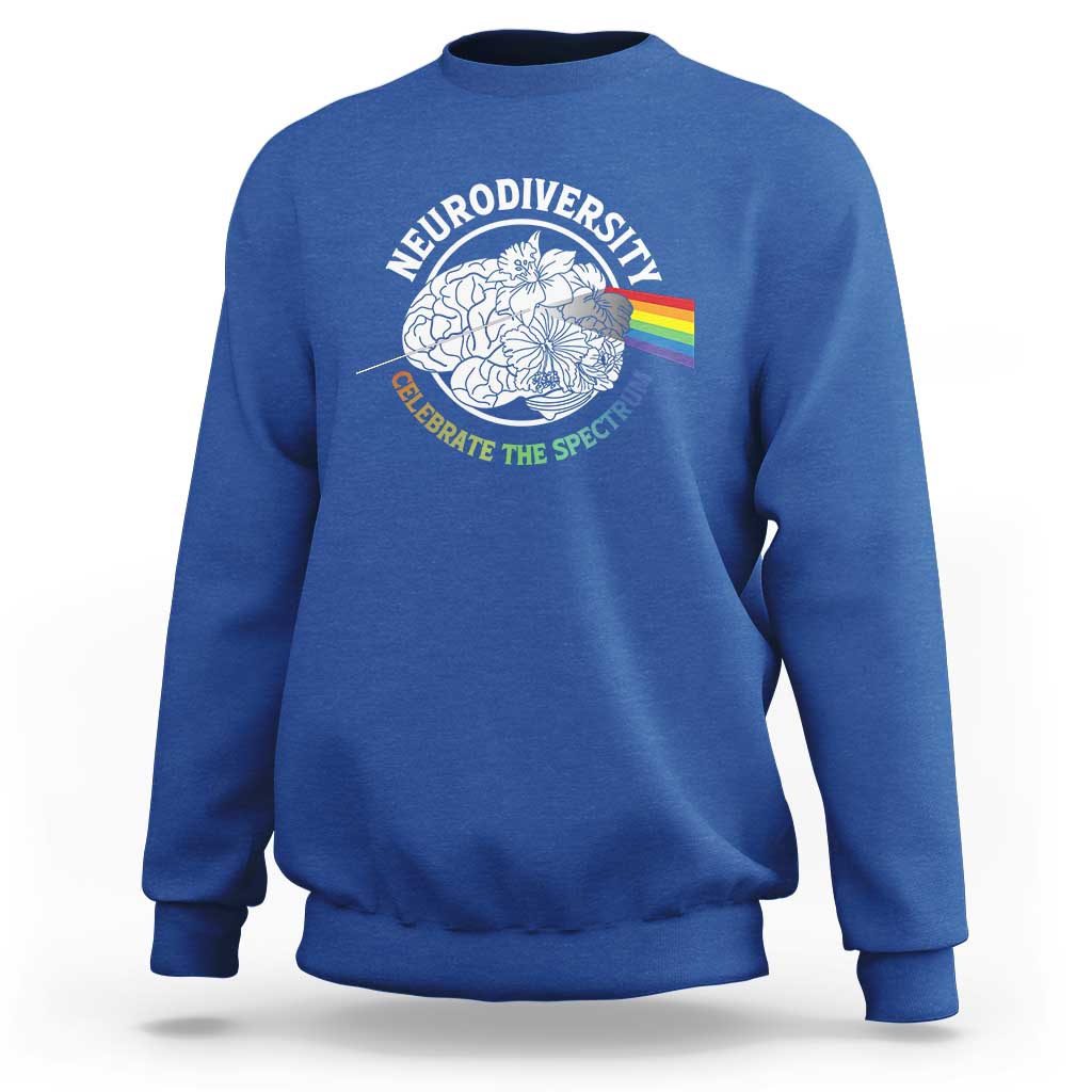 Neurodiversity Celebrate The Spectrum Sweatshirt Brain Autism Awareness ASD ADHD