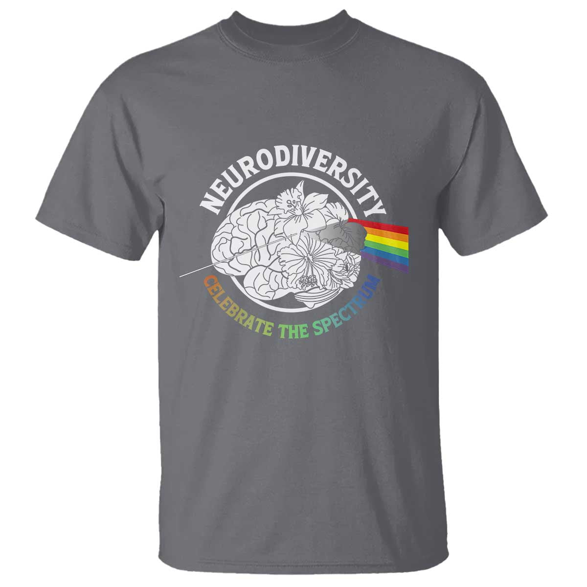 Neurodiversity Celebrate The Spectrum T Shirt Brain Autism Awareness ASD ADHD