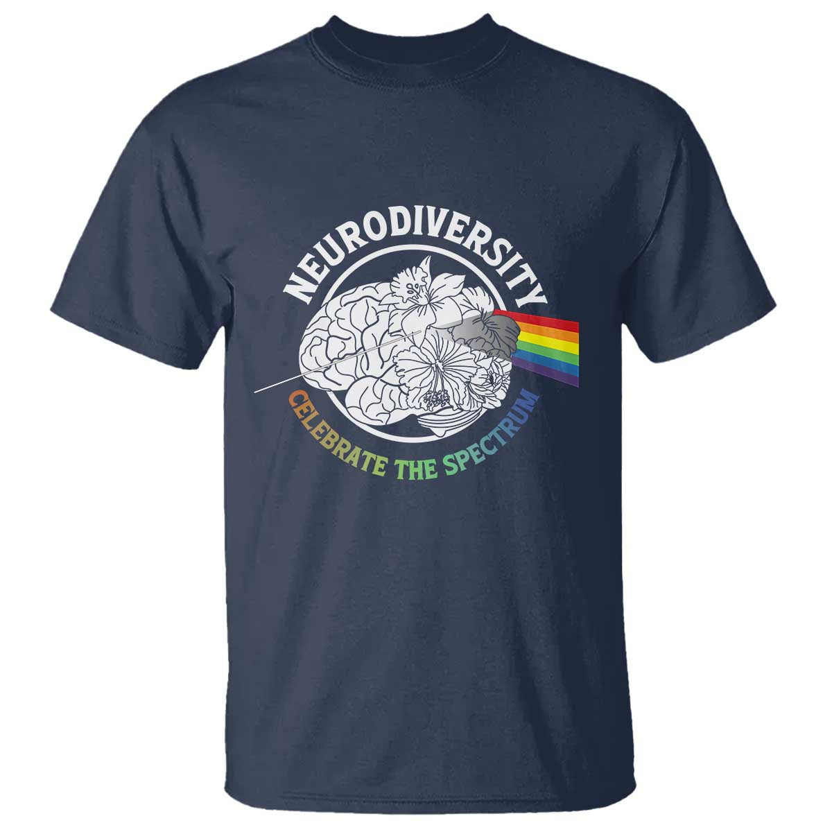Neurodiversity Celebrate The Spectrum T Shirt Brain Autism Awareness ASD ADHD