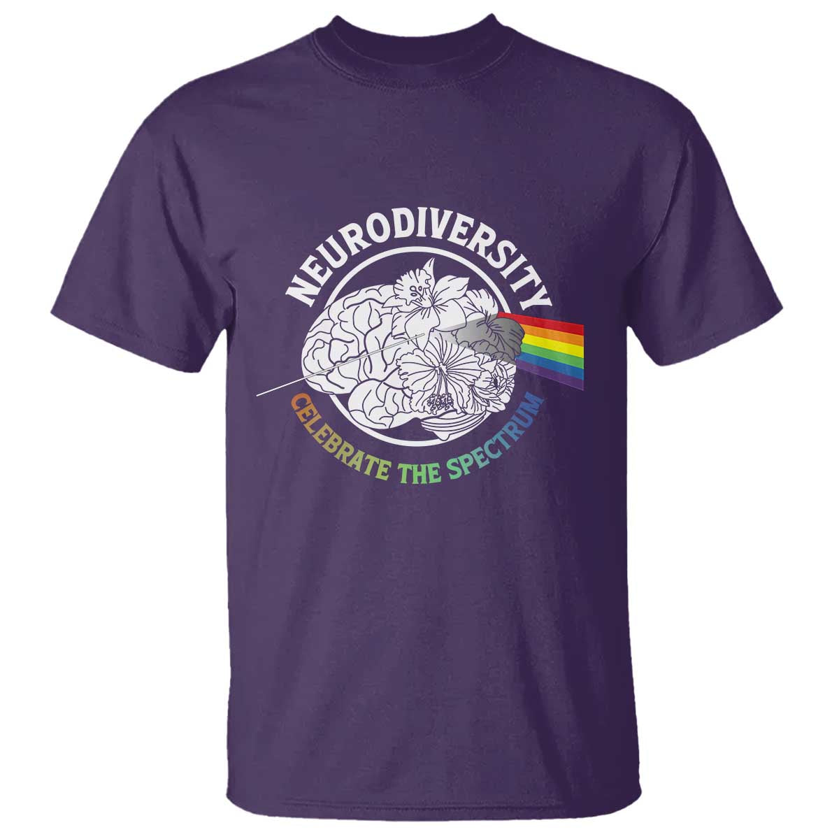 Neurodiversity Celebrate The Spectrum T Shirt Brain Autism Awareness ASD ADHD