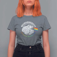 Neurodiversity Celebrate The Spectrum T Shirt For Women Brain Autism Awareness ASD ADHD