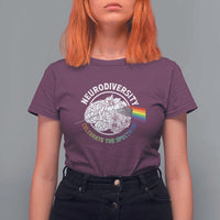 Neurodiversity Celebrate The Spectrum T Shirt For Women Brain Autism Awareness ASD ADHD