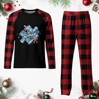 Autism Gigi Coquette Puzzle Piece Pink Bow Plaid Pajama Set