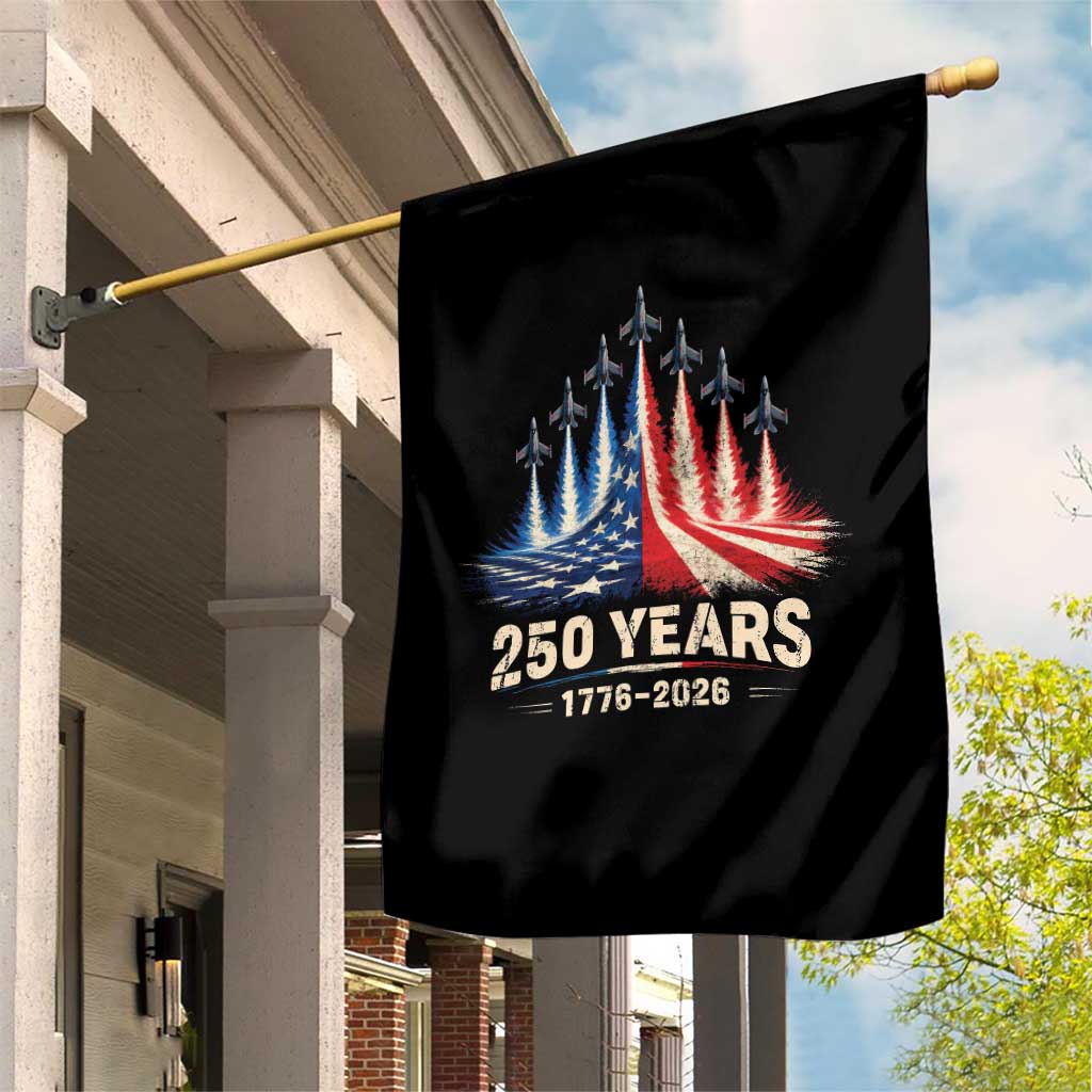 250 Years American 1776 2026 Garden Flag USA 250th Anniversary 4th of July US Flag Jets