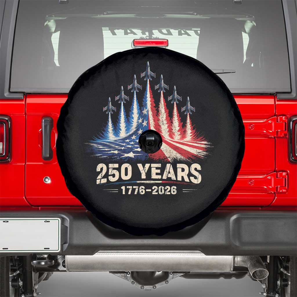 250 Years American 1776 2026 Spare Tire Cover USA 250th Anniversary 4th of July US Flag Jets