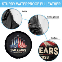 250 Years American 1776 2026 Spare Tire Cover USA 250th Anniversary 4th of July US Flag Jets
