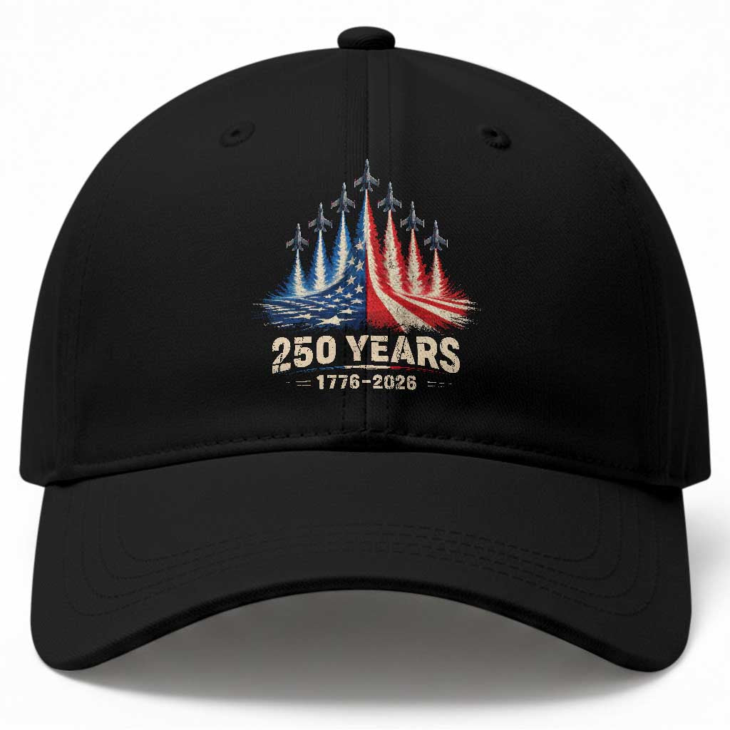 250 Years American 1776 2026 Baseball Cap USA 250th Anniversary 4th of July US Flag Jets