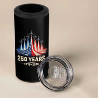 250 Years American 1776 2026 4 in 1 Can Cooler Tumbler USA 250th Anniversary 4th of July US Flag Jets