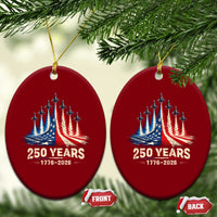 250 Years American 1776 2026 Ceramic Ornament USA 250th Anniversary 4th of July US Flag Jets