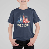 250 Years American 1776 2026 T Shirt For Kid USA 250th Anniversary 4th of July US Flag Jets