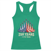 250 Years American 1776 2026 Racerback Tank Top USA 250th Anniversary 4th of July US Flag Jets