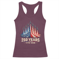 250 Years American 1776 2026 Racerback Tank Top USA 250th Anniversary 4th of July US Flag Jets