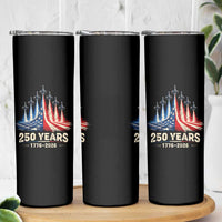 250 Years American 1776 2026 Skinny Tumbler USA 250th Anniversary 4th of July US Flag Jets