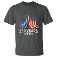 250 Years American 1776 2026 T Shirt USA 250th Anniversary 4th of July US Flag Jets
