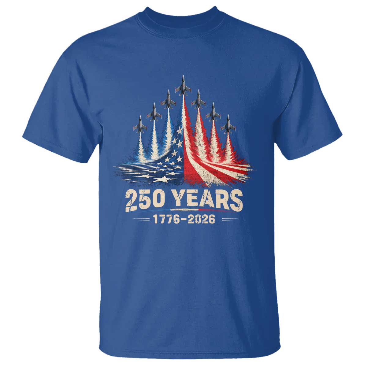 250 Years American 1776 2026 T Shirt USA 250th Anniversary 4th of July US Flag Jets