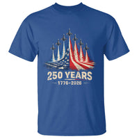 250 Years American 1776 2026 T Shirt USA 250th Anniversary 4th of July US Flag Jets