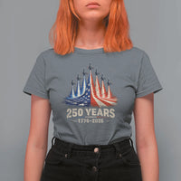 250 Years American 1776 2026 T Shirt For Women USA 250th Anniversary 4th of July US Flag Jets