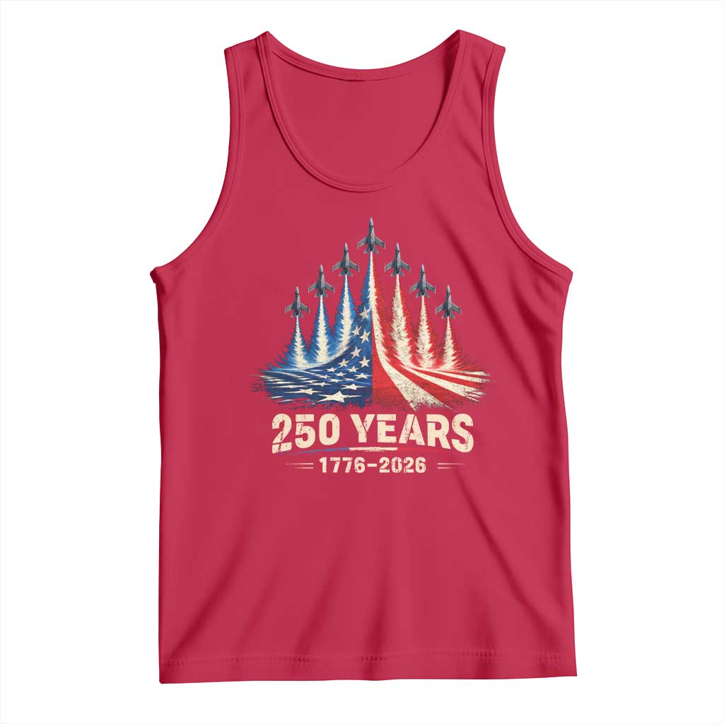 250 Years American 1776 2026 Tank Top USA 250th Anniversary 4th of July US Flag Jets