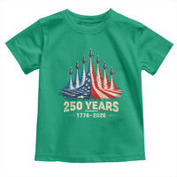 250 Years American 1776 2026 Toddler T Shirt USA 250th Anniversary 4th of July US Flag Jets