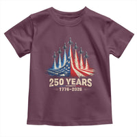 250 Years American 1776 2026 Toddler T Shirt USA 250th Anniversary 4th of July US Flag Jets