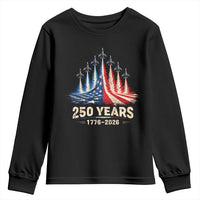250 Years American 1776 2026 Youth Sweatshirt USA 250th Anniversary 4th of July US Flag Jets