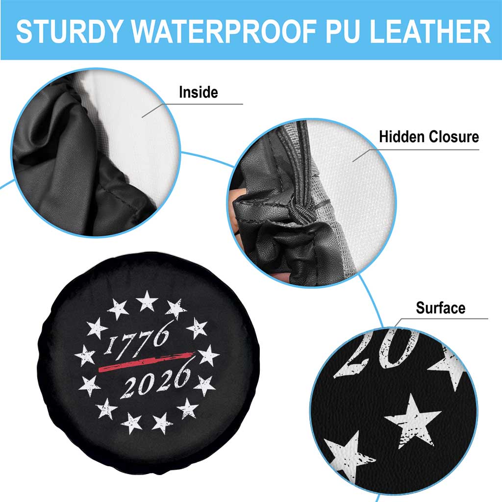 250 Years America Anniversary Spare Tire Cover 13 Stars 1776 2026 250th Independence Day