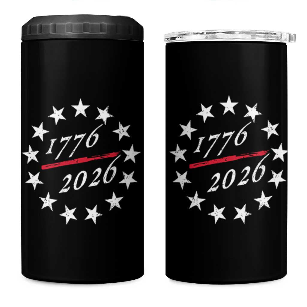 250 Years America Anniversary 4 in 1 Can Cooler Tumbler 13 Stars 1776 2026 250th Independence Day